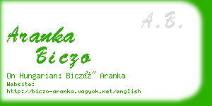 aranka biczo business card